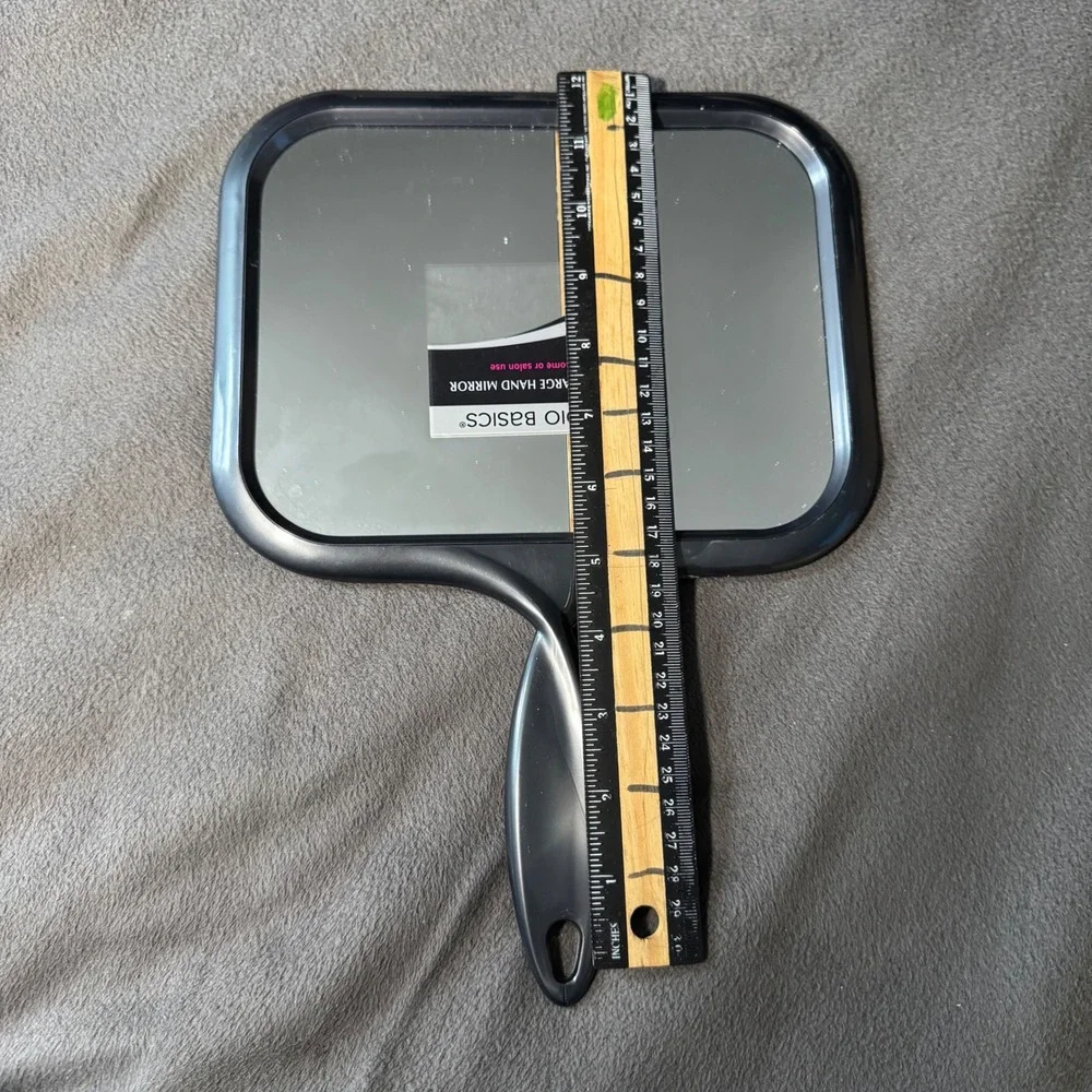 Studio Basics Extra Large Handheld Mirror Black Great for Home Salon Use